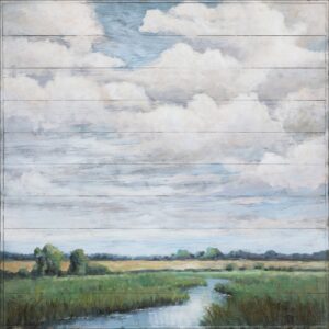 Landscape Painting, Original Oil Painting with Trees, Clouds, and Captivating Landscape Art by New Artist