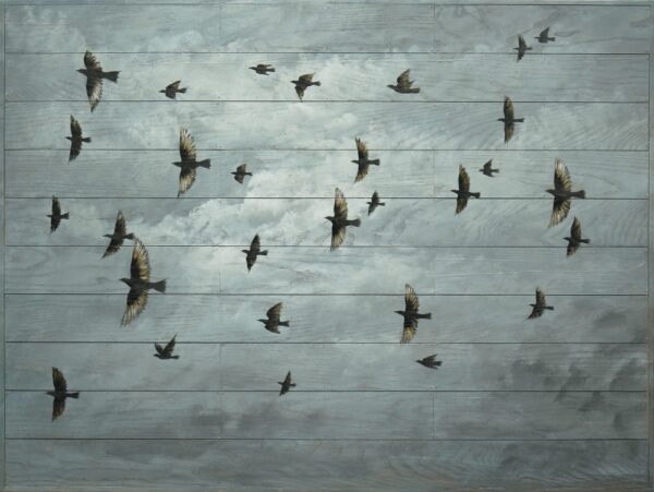 Romantic Bird Couple 3D Wooden Wall Art - Handcrafted Rustic Decor