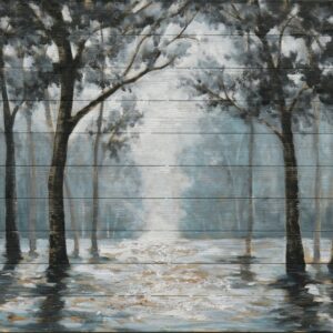 the stream design Tree Painting Canvas Wall Art: Nature Picture Hand Painted Forest Artwork Modern Abstract Textured Landscape Print Decor for Bedroom Living Room Home Office