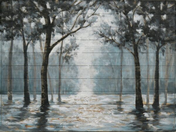 the stream design Tree Painting Canvas Wall Art: Nature Picture Hand Painted Forest Artwork Modern Abstract Textured Landscape Print Decor for Bedroom Living Room Home Office