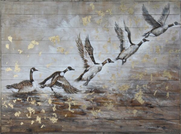 Embroidery Kit for Beginners, Geese Fly Overhead, DIY Designs Cross-Stitch Easy Supplies Needlework, Needlepoint Embroidery Gift for Home Decor 16x20 inch