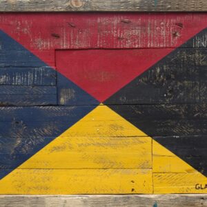 Hampton Nautical wood-Z-16 Letter Z Alphabet Flag Decoration 16"-Nautical Art-Wooden Home Beach Sign