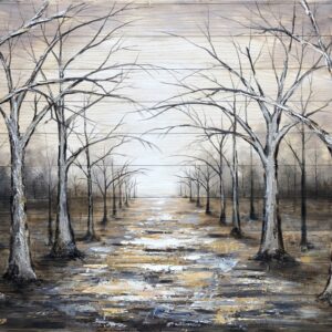 Yotree Paintings, 24x48 Inch Paintings Snowy Road Oil Hand Painting Painting 3D Hand-Painted On Canvas Abstract Artwork Art Wood Inside Framed Hanging Wall Decoration Abstract Painting