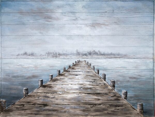 Empire Art Direct Pier Metal, Hand Painted Primo Mixed Media Iron Sculpture, Decor,Ready to Hang,Living Room, Bedroom ＆ Office 3D Wall Art, 48" x 24" x 2.0",PMO-140127-4824