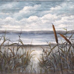 Fine Art Canvas Beach Grass Blues I Canvas Wall Decor by Artist Sandy Doonan for Living Room, Bedroom, Bathroom, Kitchen, Office, Bar, Dining & Guest Room - Ready to Hang - 50 in x 26 in