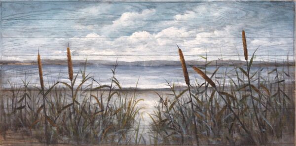 Fine Art Canvas Beach Grass Blues I Canvas Wall Decor by Artist Sandy Doonan for Living Room, Bedroom, Bathroom, Kitchen, Office, Bar, Dining & Guest Room - Ready to Hang - 50 in x 26 in