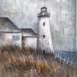 Canvas Lab Canvas Wall Art Decor Rustic Lighthouse II by the Artist Ethan Harper – Size: 20 x 30 in - Art subject: Scenery,Coastal
