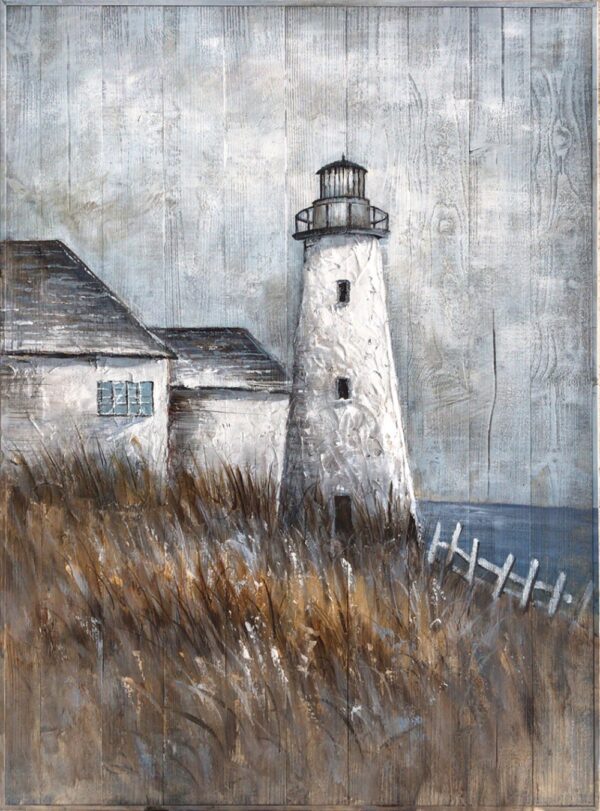 Canvas Lab Canvas Wall Art Decor Rustic Lighthouse II by the Artist Ethan Harper – Size: 20 x 30 in - Art subject: Scenery,Coastal