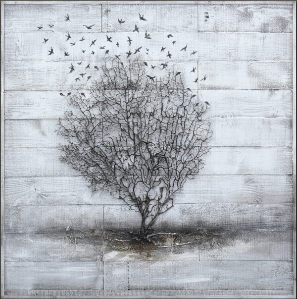 Serene Tree & Birds 3D Wooden Wall Art - Handcrafted Rustic Decor