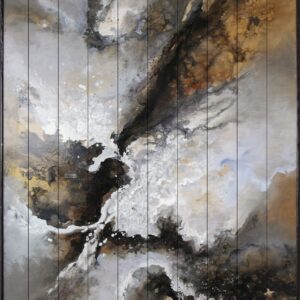Stupell Industries Abstract Collage Botanical Detail Painting Black Framed Art Print Wall Art, Design by K. Nari
