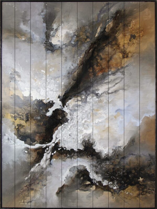 Stupell Industries Abstract Collage Botanical Detail Painting Black Framed Art Print Wall Art, Design by K. Nari